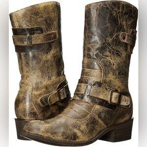 Five Worlds by Cordani Sonia Western Boots Distressed Leather Cowboy Boho